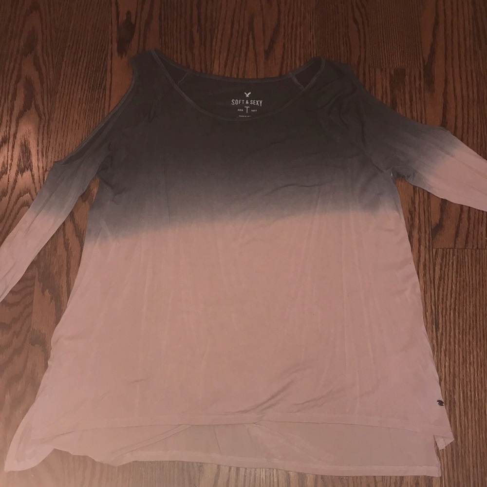Long sleeve ombré tee